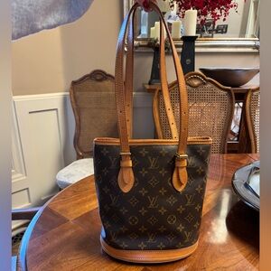 Louis Vuitton Coated Canvas Petit Bucket Vintage